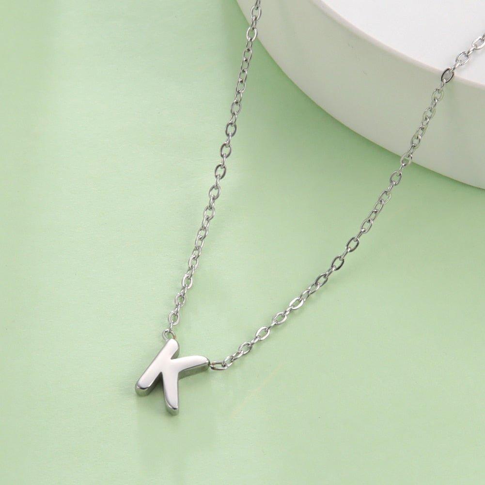 Collier pendentif lettre initiale solitaire - MonPendentif