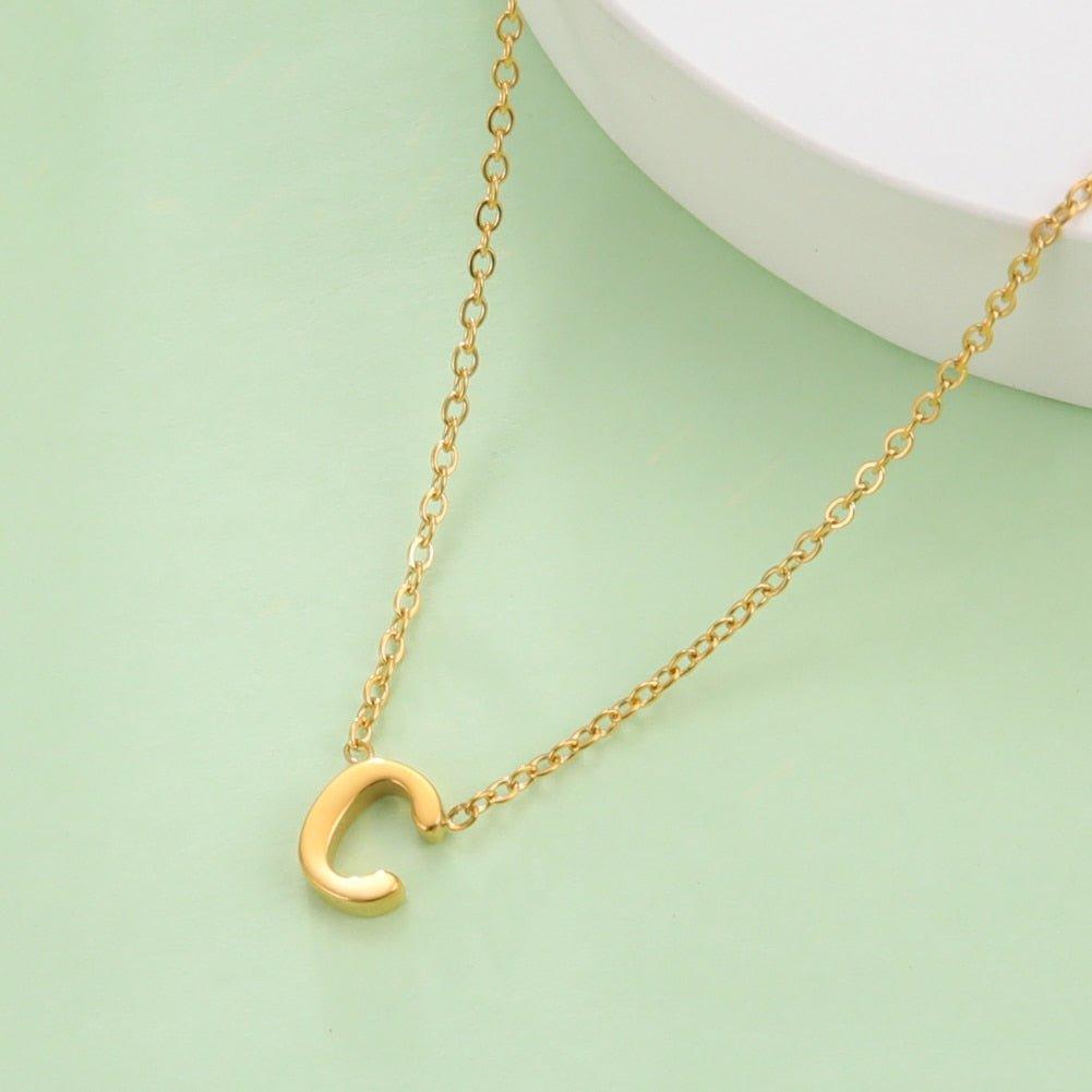 Collier pendentif lettre initiale solitaire - MonPendentif