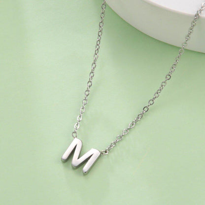 Collier pendentif lettre initiale solitaire - MonPendentif