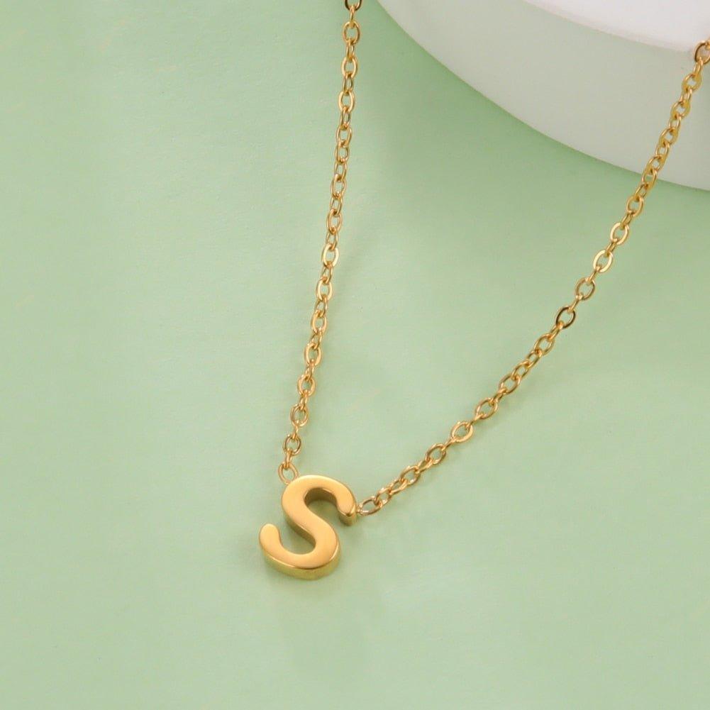 Collier pendentif lettre initiale solitaire - MonPendentif