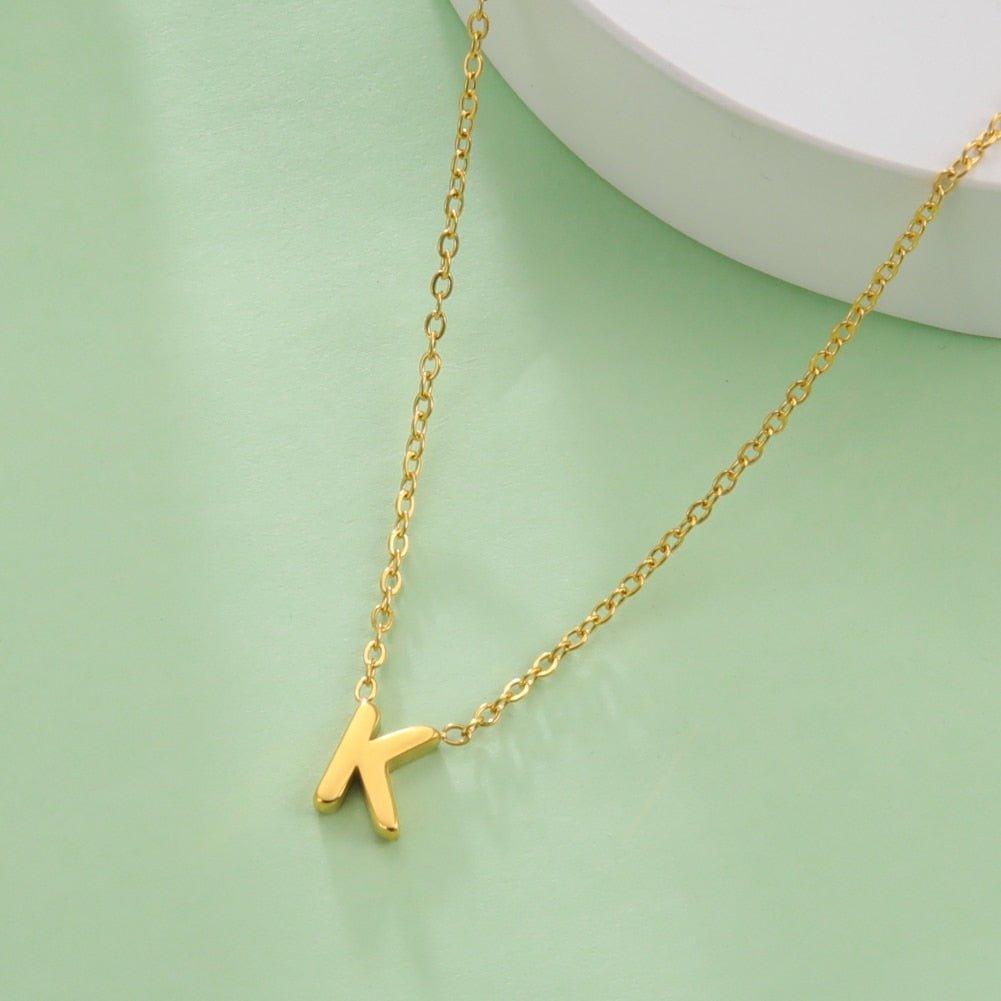 Collier pendentif lettre initiale solitaire - MonPendentif