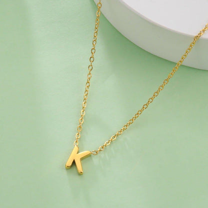 Collier pendentif lettre initiale solitaire - MonPendentif