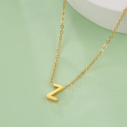 Collier pendentif lettre initiale solitaire - MonPendentif