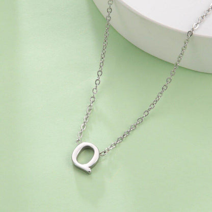 Collier pendentif lettre initiale solitaire - MonPendentif