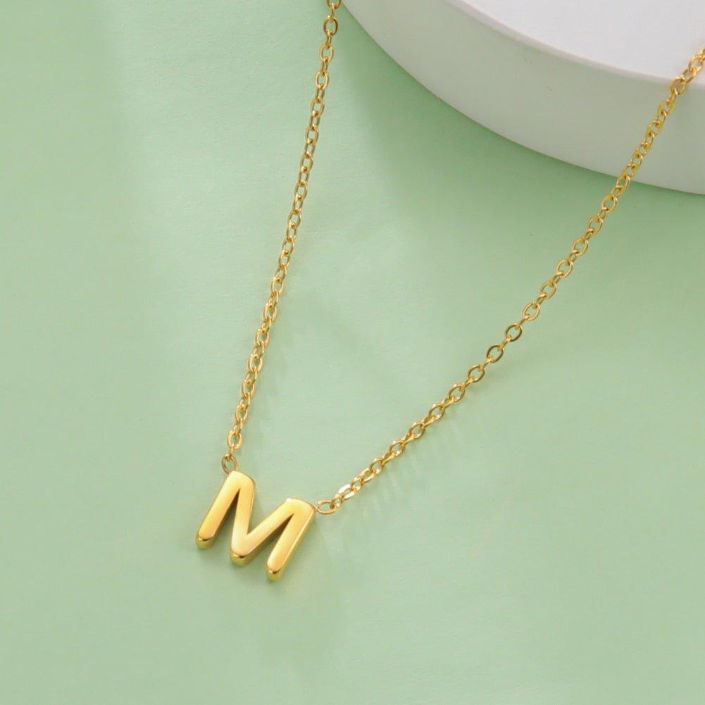 Collier pendentif lettre initiale solitaire - MonPendentif