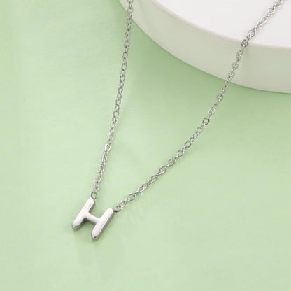 Collier pendentif lettre initiale solitaire - MonPendentif