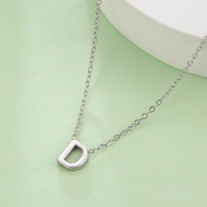 Collier pendentif lettre initiale solitaire - MonPendentif