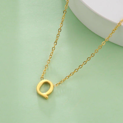 Collier pendentif lettre initiale solitaire - MonPendentif