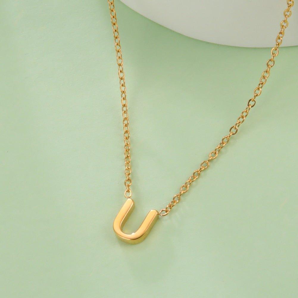 Collier pendentif lettre initiale solitaire - MonPendentif