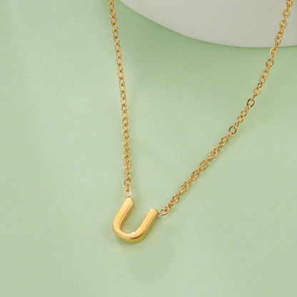 Collier pendentif lettre initiale solitaire - MonPendentif