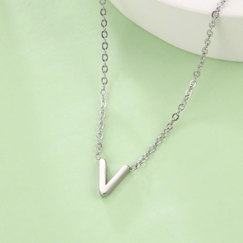 Collier pendentif lettre initiale solitaire - MonPendentif