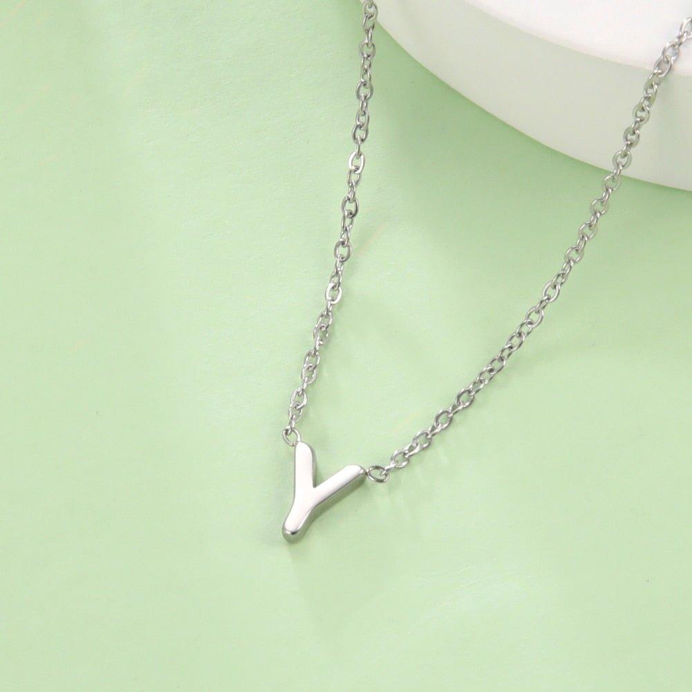 Collier pendentif lettre initiale solitaire - MonPendentif