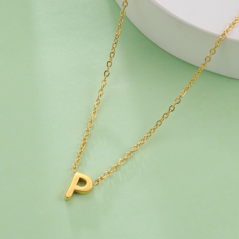 Collier pendentif lettre initiale solitaire - MonPendentif