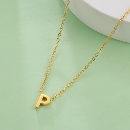Collier pendentif lettre initiale solitaire - MonPendentif
