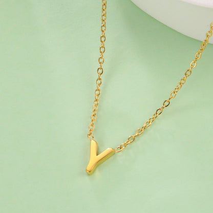 Collier pendentif lettre initiale solitaire - MonPendentif