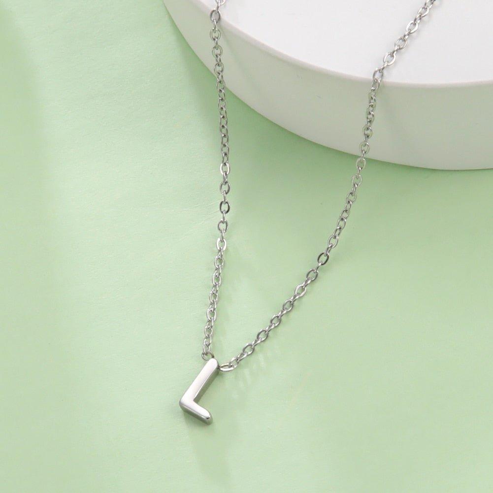 Collier pendentif lettre initiale solitaire - MonPendentif