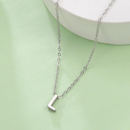 Collier pendentif lettre initiale solitaire - MonPendentif