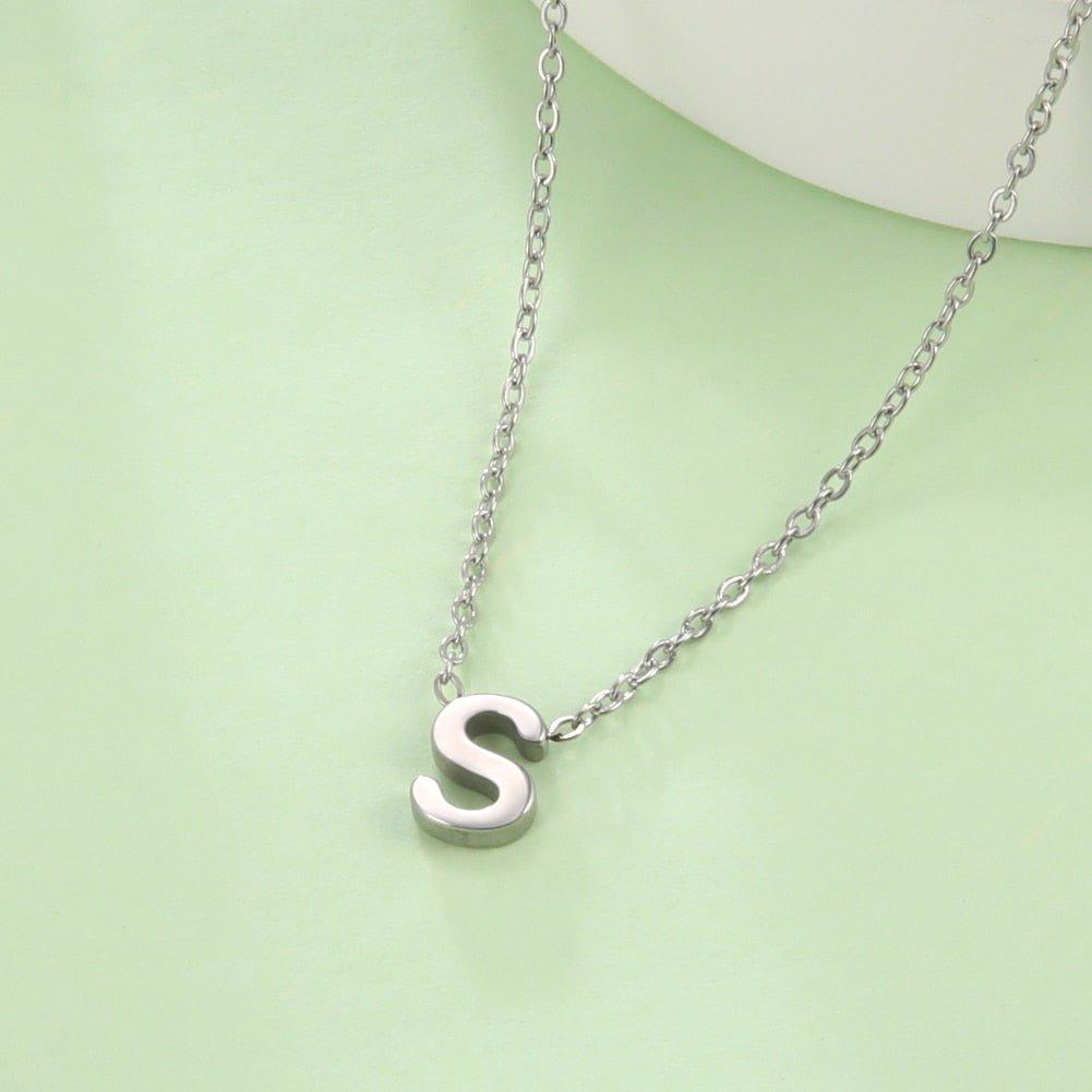 Collier pendentif lettre initiale solitaire - MonPendentif