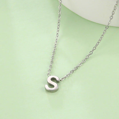 Collier pendentif lettre initiale solitaire - MonPendentif