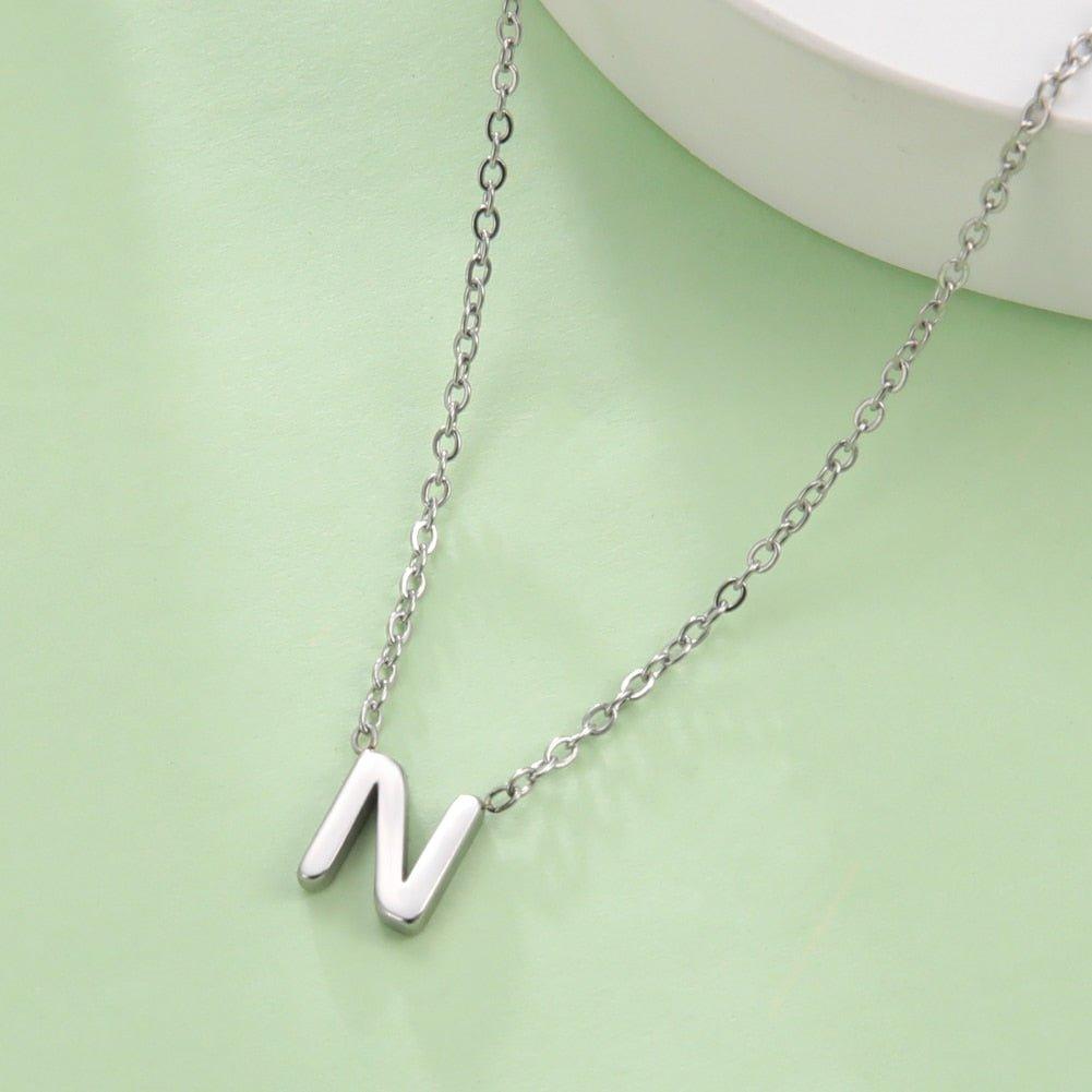 Collier pendentif lettre initiale solitaire - MonPendentif