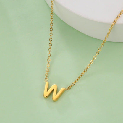 Collier pendentif lettre initiale solitaire - MonPendentif