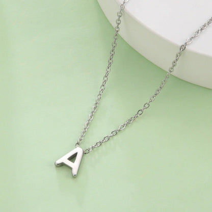 Collier pendentif lettre initiale solitaire - MonPendentif