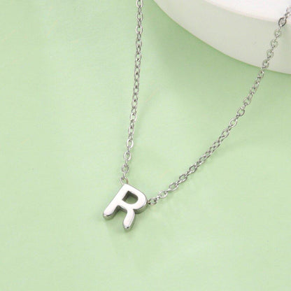 Collier pendentif lettre initiale solitaire - MonPendentif