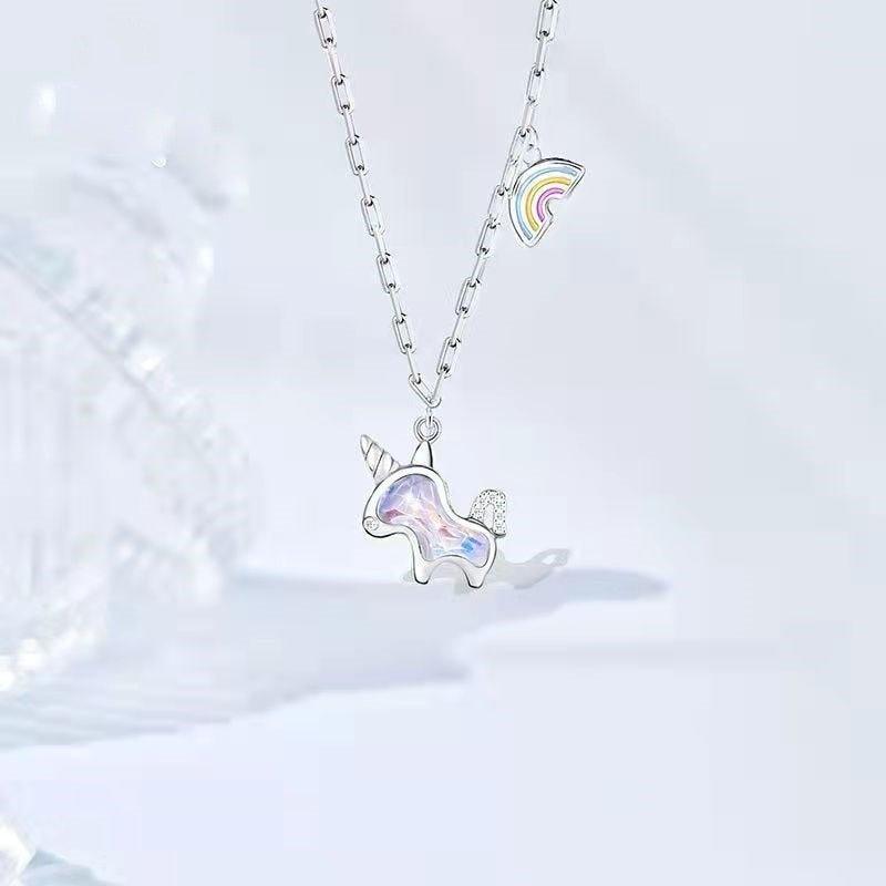 Collier pendentif licorne arc en ciel - MonPendentif