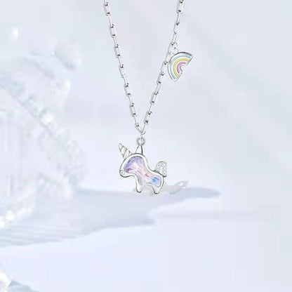 Collier pendentif licorne arc en ciel - MonPendentif