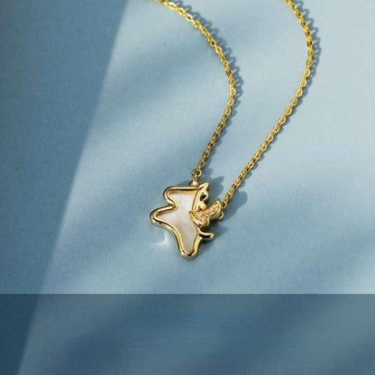 Collier pendentif licorne en coquillage de cristal - MonPendentif