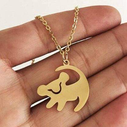 Collier pendentif lion simba plaqué or / argent