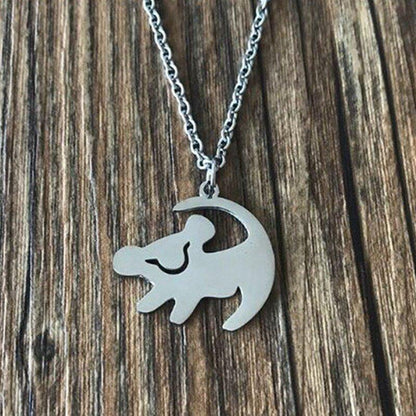 Collier pendentif lion simba plaqué or / argent