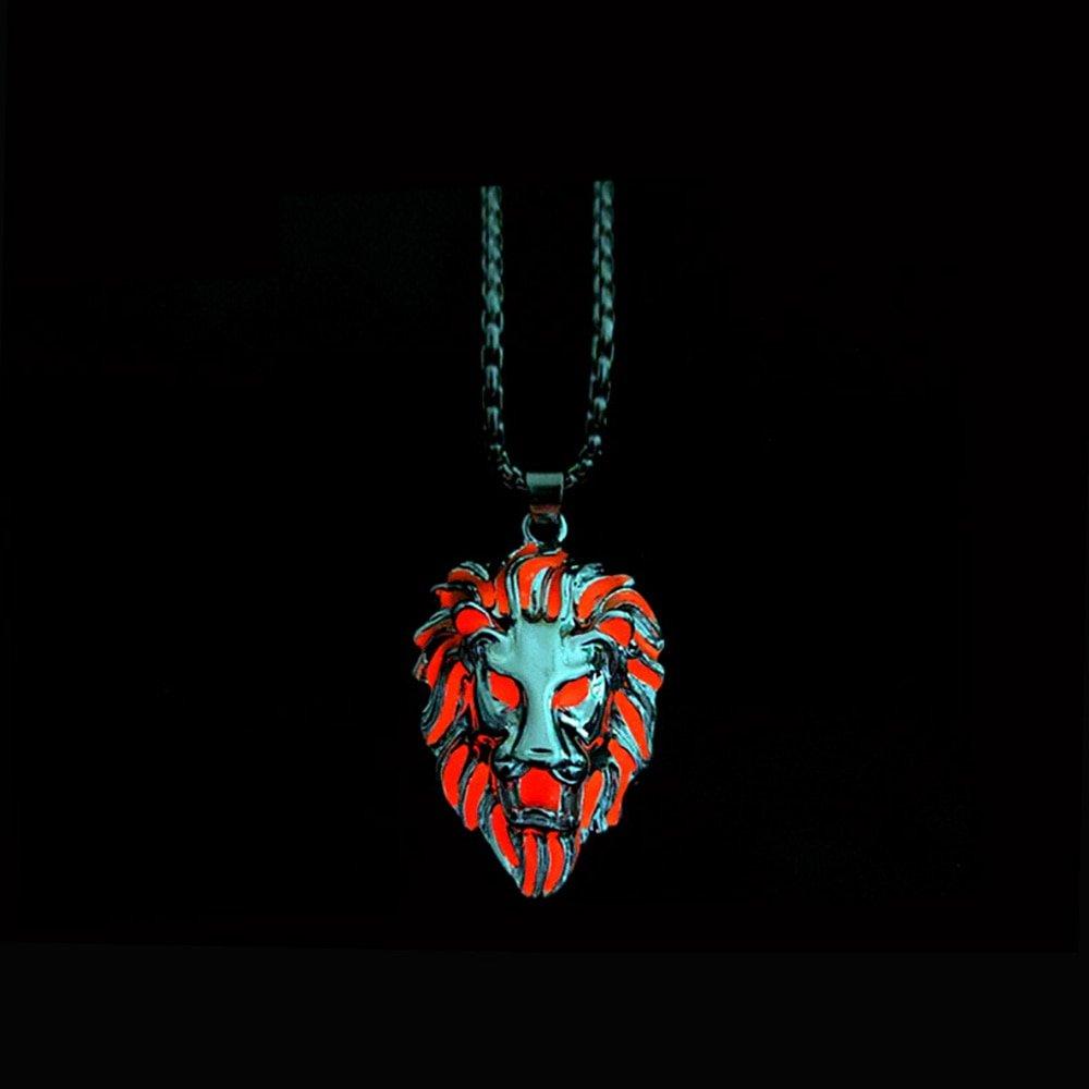 Collier pendentif lion tête lumineux - MonPendentif