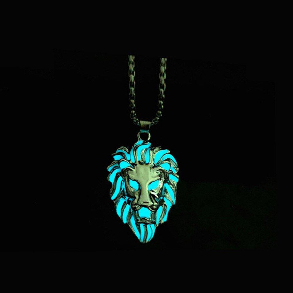 Collier pendentif lion tête lumineux - MonPendentif