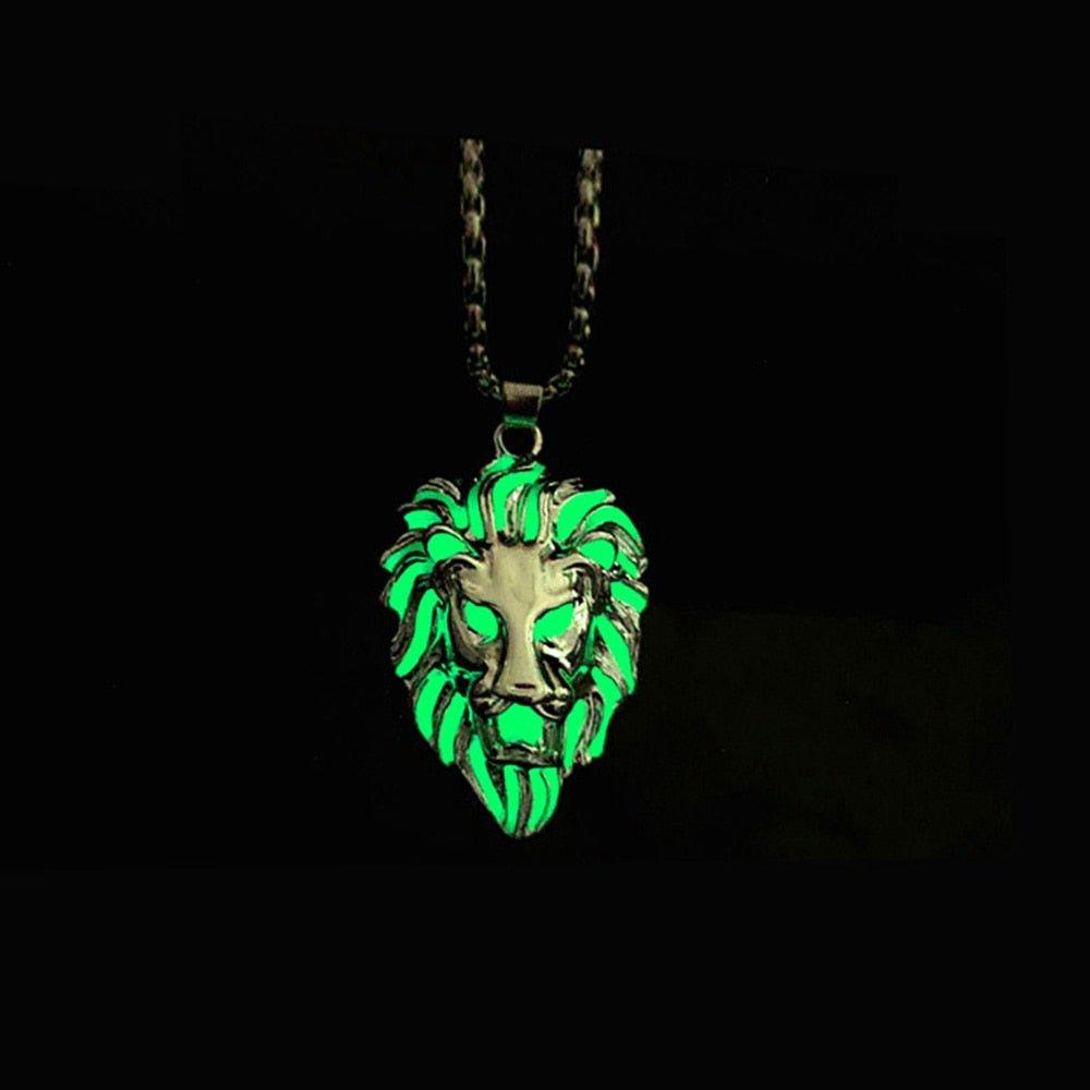 Collier pendentif lion tête lumineux - MonPendentif