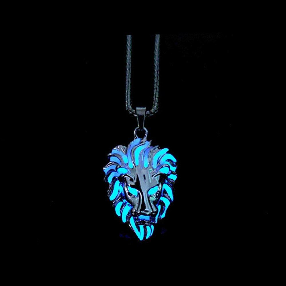 Collier pendentif lion tête lumineux - MonPendentif