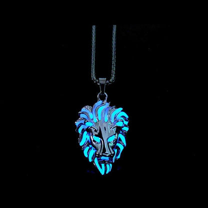 Collier pendentif lion tête lumineux - MonPendentif
