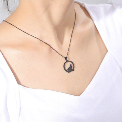 Collier pendentif loup plaqué or / or rose / argent