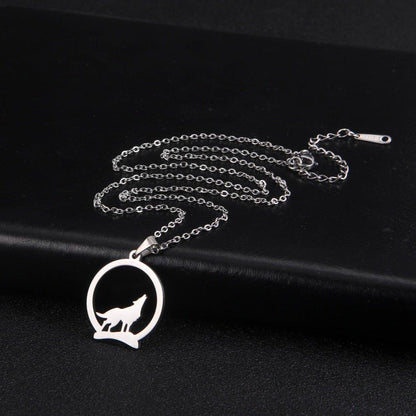 Collier pendentif loup plaqué or / or rose / argent - MonPendentif