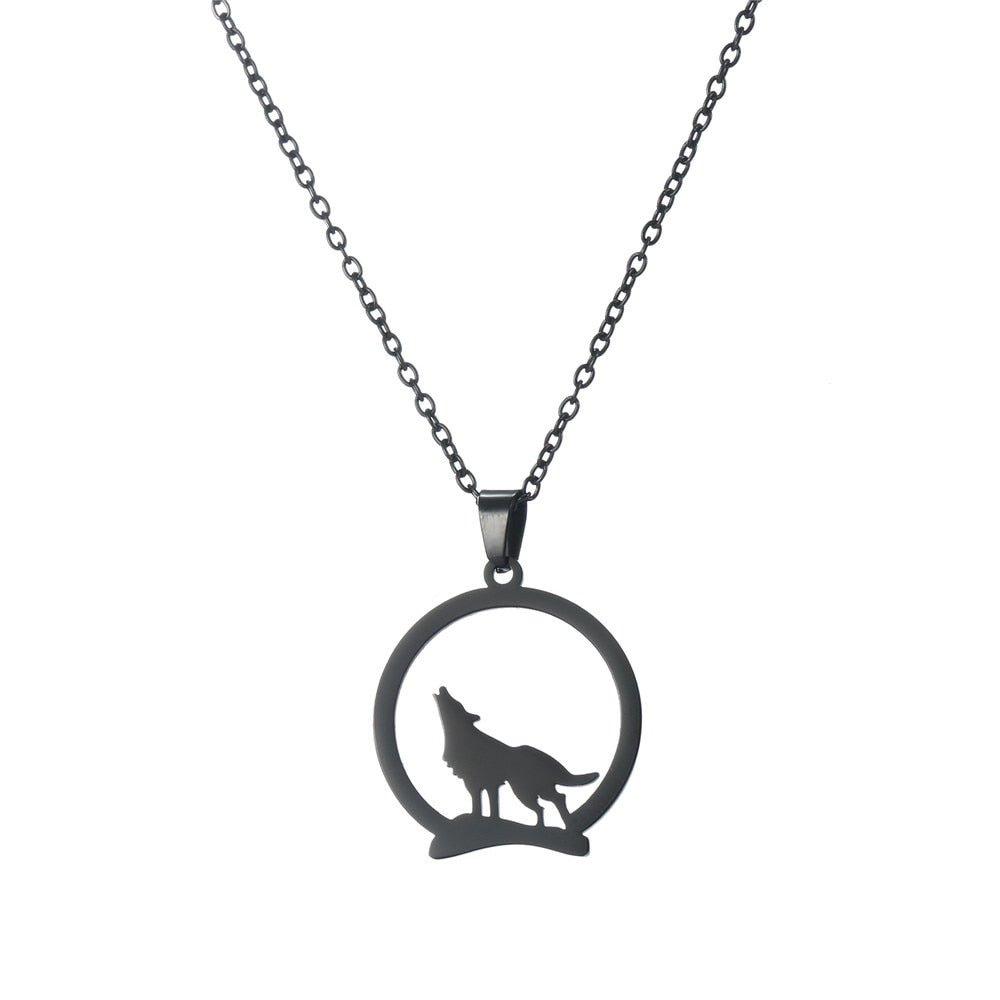 Collier pendentif loup plaqué or / or rose / argent - MonPendentif
