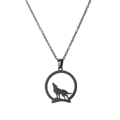 Collier pendentif loup plaqué or / or rose / argent - MonPendentif