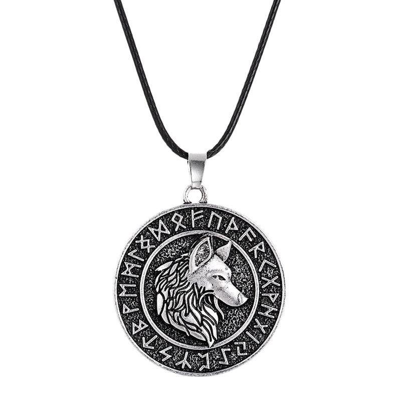 Collier pendentif loup tête viking - MonPendentif