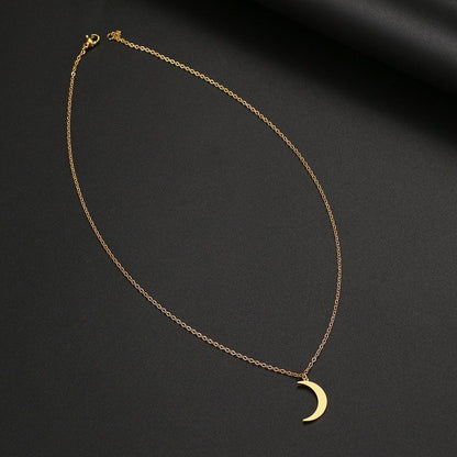 Collier pendentif lune simple plaqué or / argent
