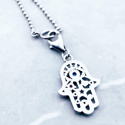 Collier pendentif main de fatma bohème en argent 925