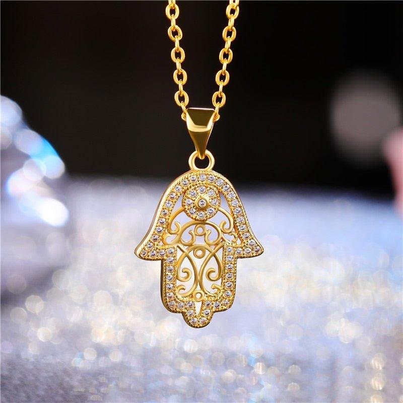 Collier pendentif maint de fatma mosaïque - MonPendentif