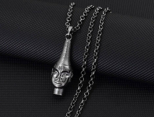 Collier pendentif masque reine mère de l'empire du Bénin - MonPendentif
