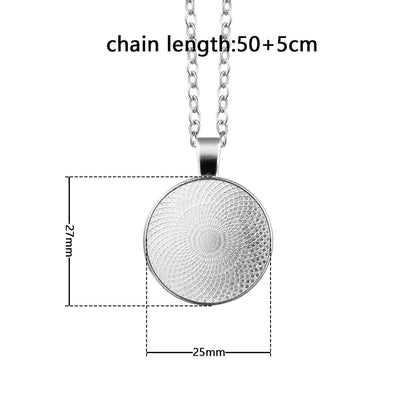 Collier pendentif médaillon colibri bleu en verre