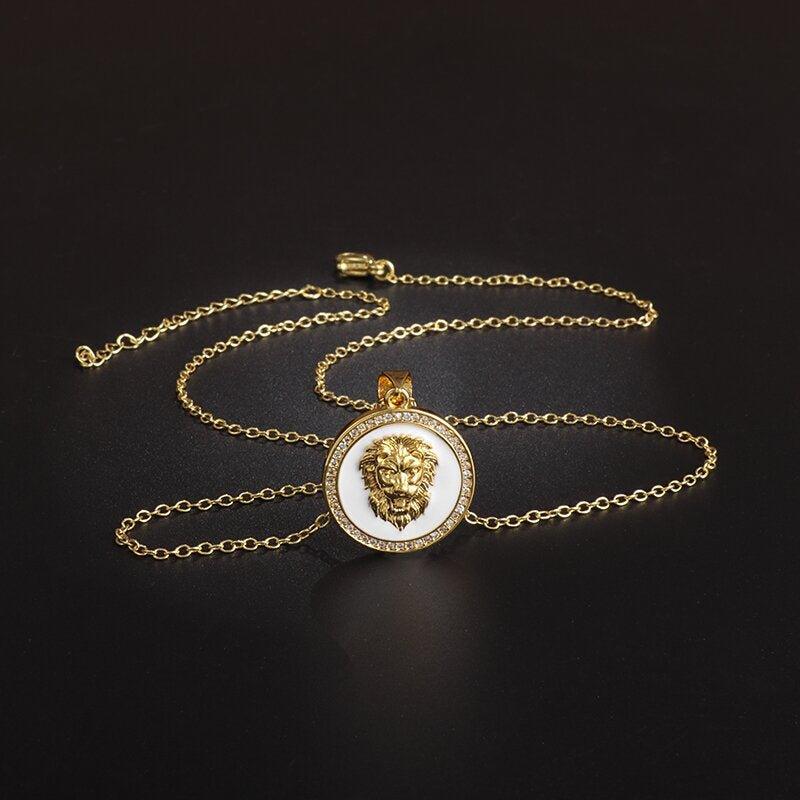 Collier pendentif médaillon tête de lion - MonPendentif