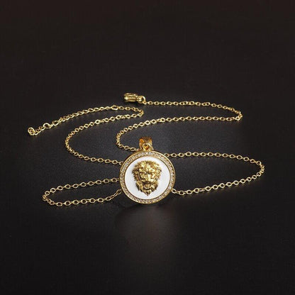 Collier pendentif médaillon tête de lion - MonPendentif