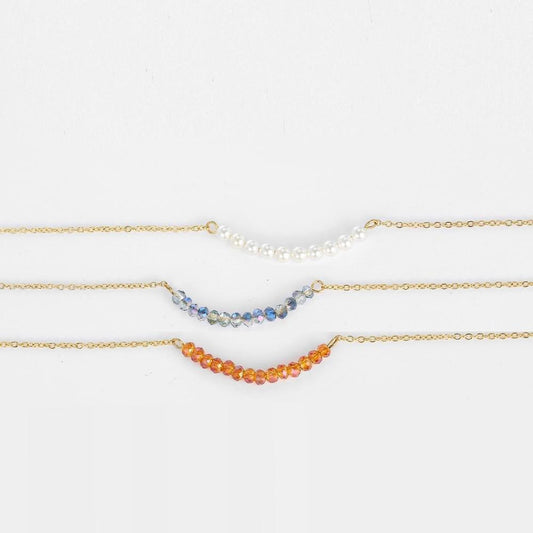 Collier pendentif minimaliste petites perles plaqué or